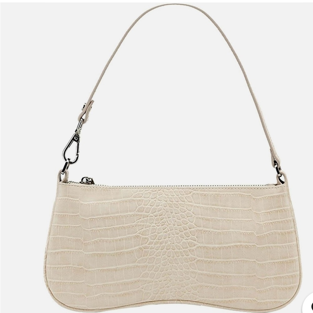 JW PEI Cream Crocodile-Pattern Shoulder Bag